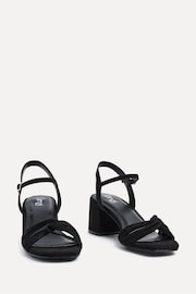 Linzi Black Susanna Block Heeled Sandals With Knotted Front Detail - Image 3 of 5