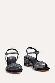 Linzi Black Amari Glitter Barely There Block Heeled Sandals - Image 3 of 5