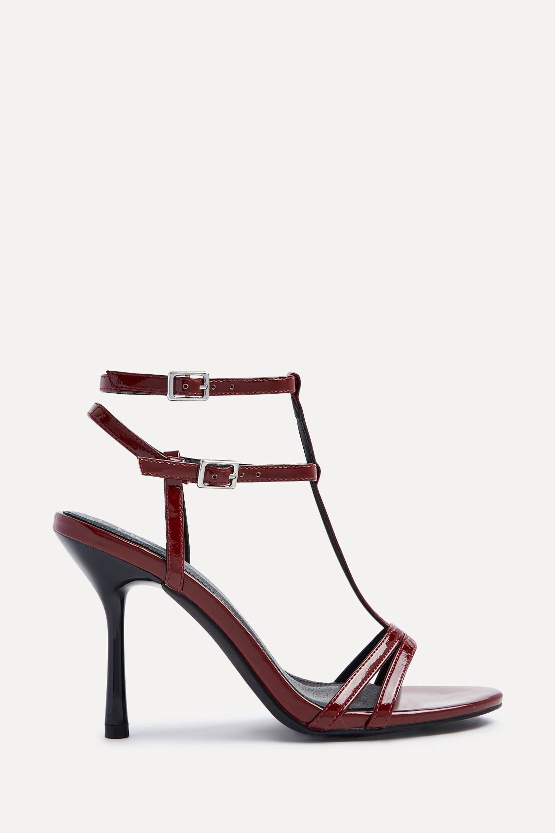 Linzi Burgundy Red Jada Strappy Stiletto Heeled Sandals