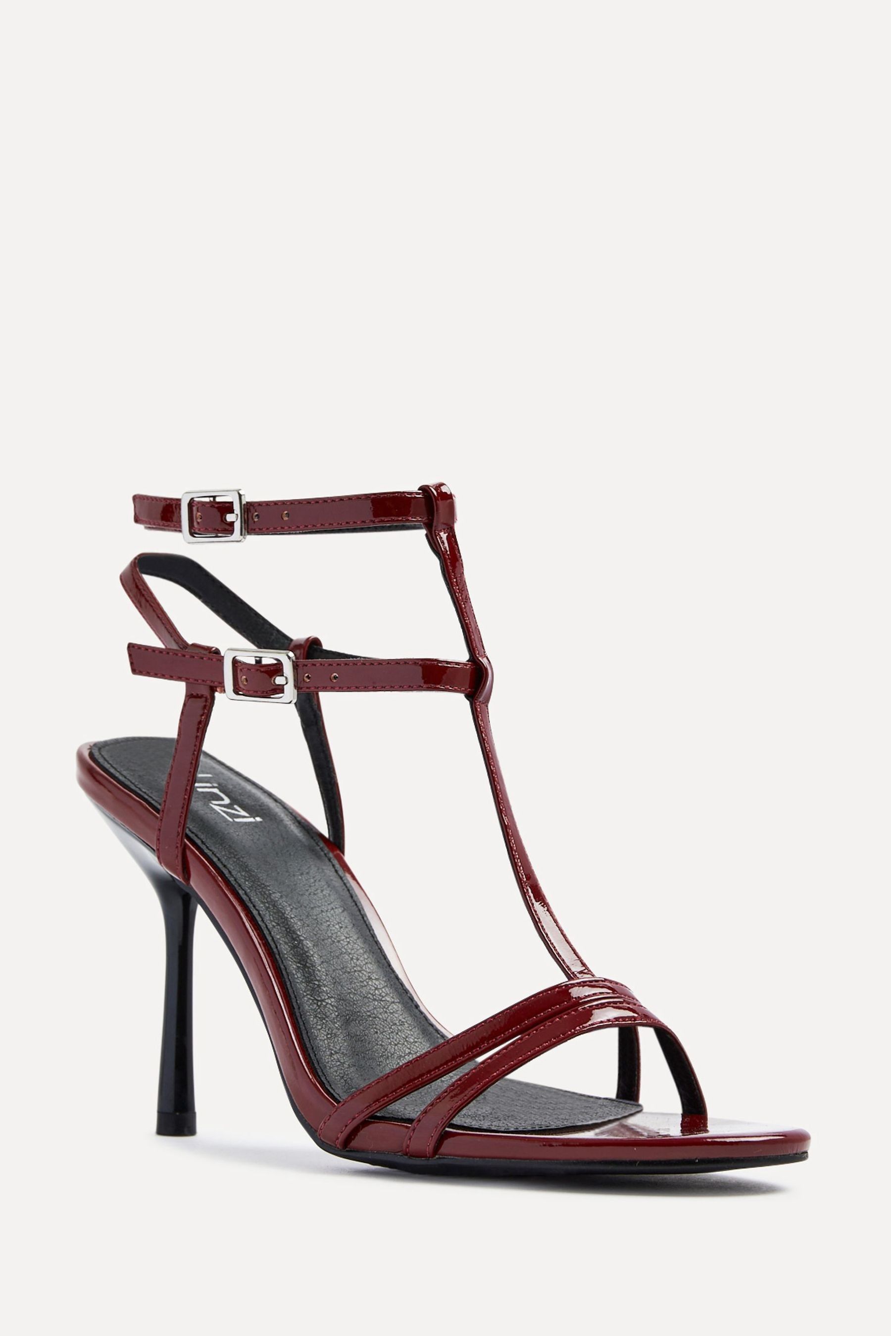 Buy Linzi Burgundy Red Jada Strappy Stiletto Heeled Sandals from Next Malta