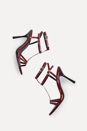 Linzi Burgundy Red Jada Strappy Stiletto Heeled Sandals - Image 4 of 4