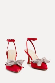 Linzi Red Angela Stiletto Court Heels With Diamante Bow - Image 4 of 5