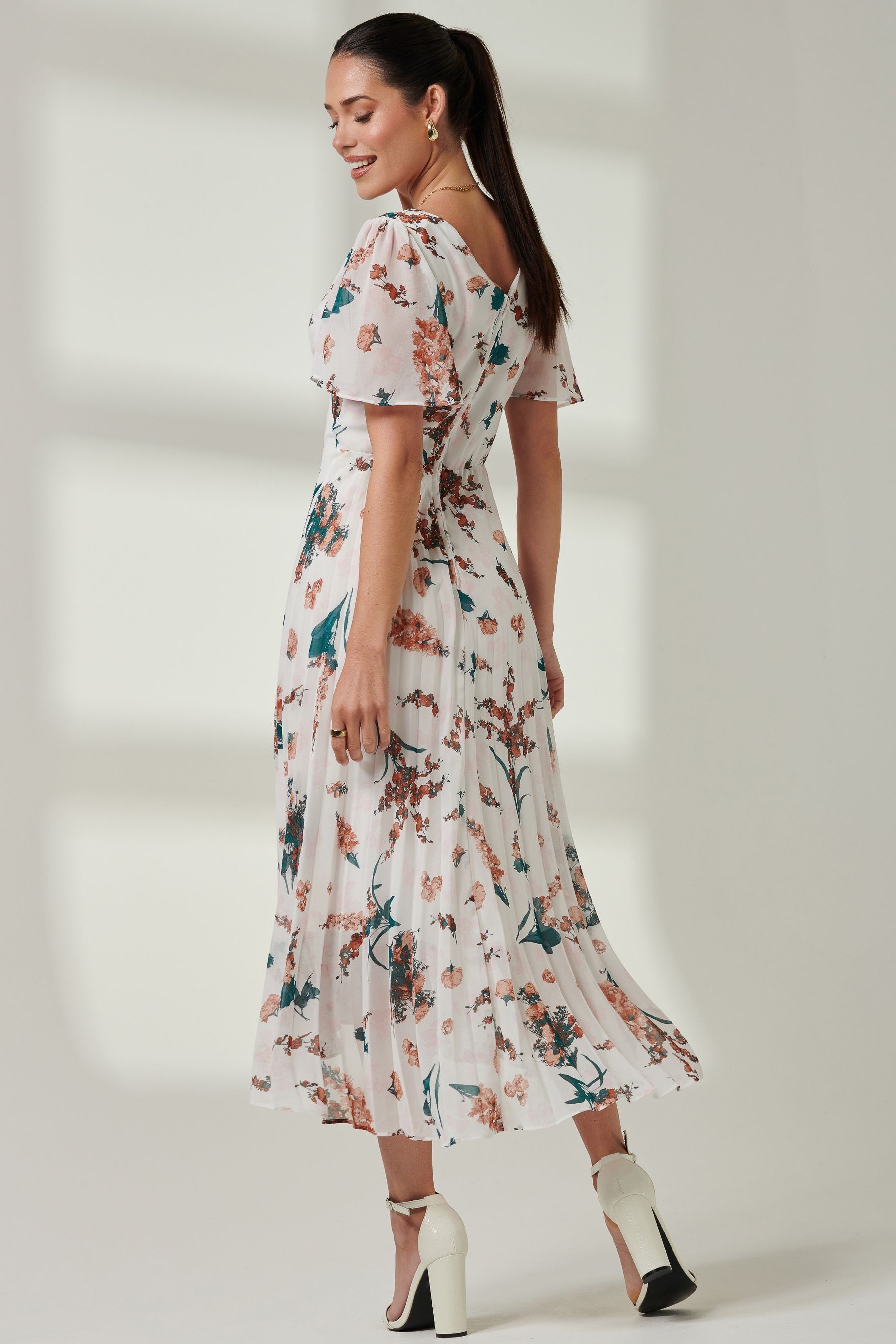 Cream chiffon maxi dress cheap