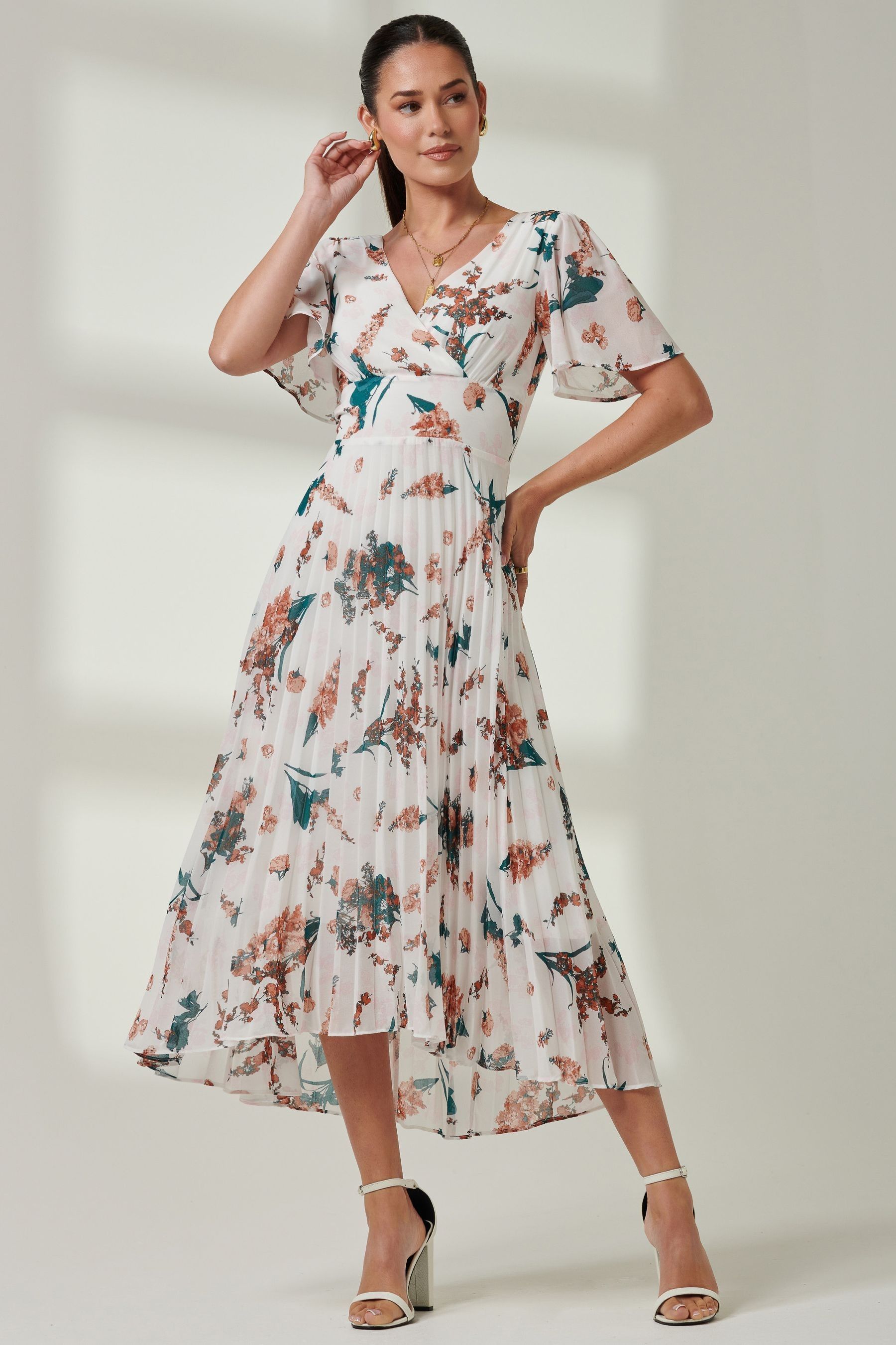 Jolie moi pleated maxi skirt outlet
