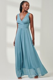 Jolie Moi Green Pleated Bodice Chiffon Maxi Dress - Image 6 of 6