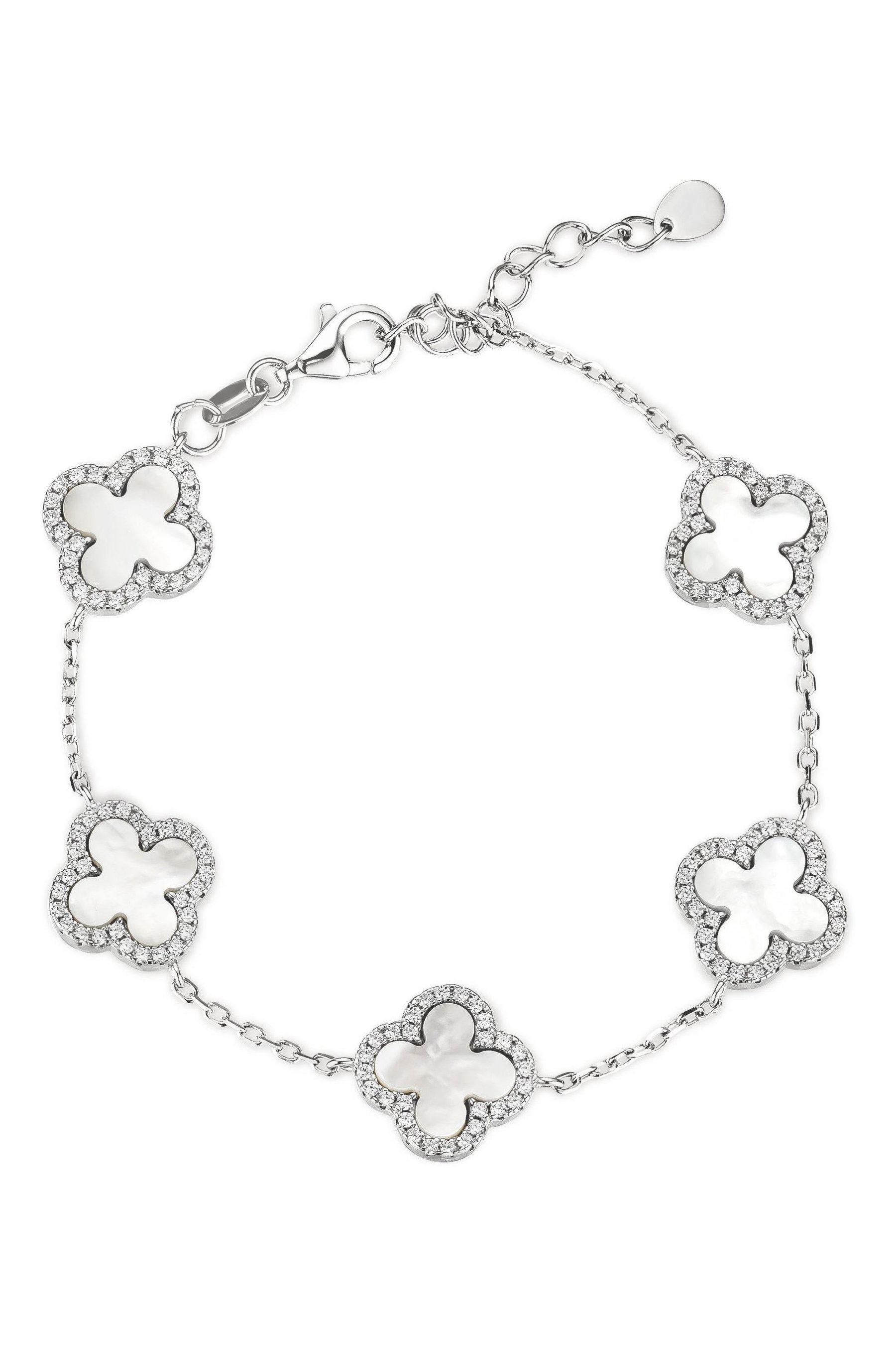 Buy Beaverbrooks Sterling Silver Mother of Pearl Clover White Bracelet from the Next UK online shop