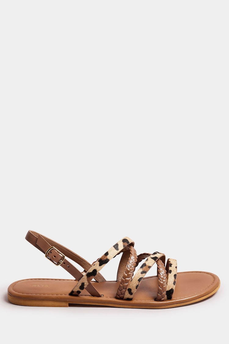 Long Tall Sally Brown Animal Strap Cross Over Sandals - Image 2 of 5