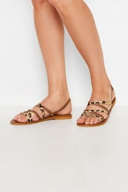 Long Tall Sally Brown Animal Strap Cross Over Sandals - Image 5 of 5