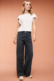 Black Stripe Wide Leg Jeans - Image 1 of 2