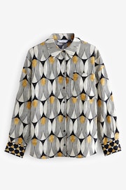 Monochrome/Yellow Geometric Print Long Sleeve Shirt - Image 4 of 5