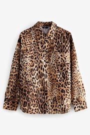 Brown Leopard Print Long Sleeve Shirt - Image 6 of 7