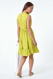 Roman Yellow Aztec Print Tiered Tunic Dress - Image 3 of 5