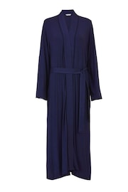 Nora Rose Blue Long Sleeve Jersey Dressing Gown - Image 4 of 4