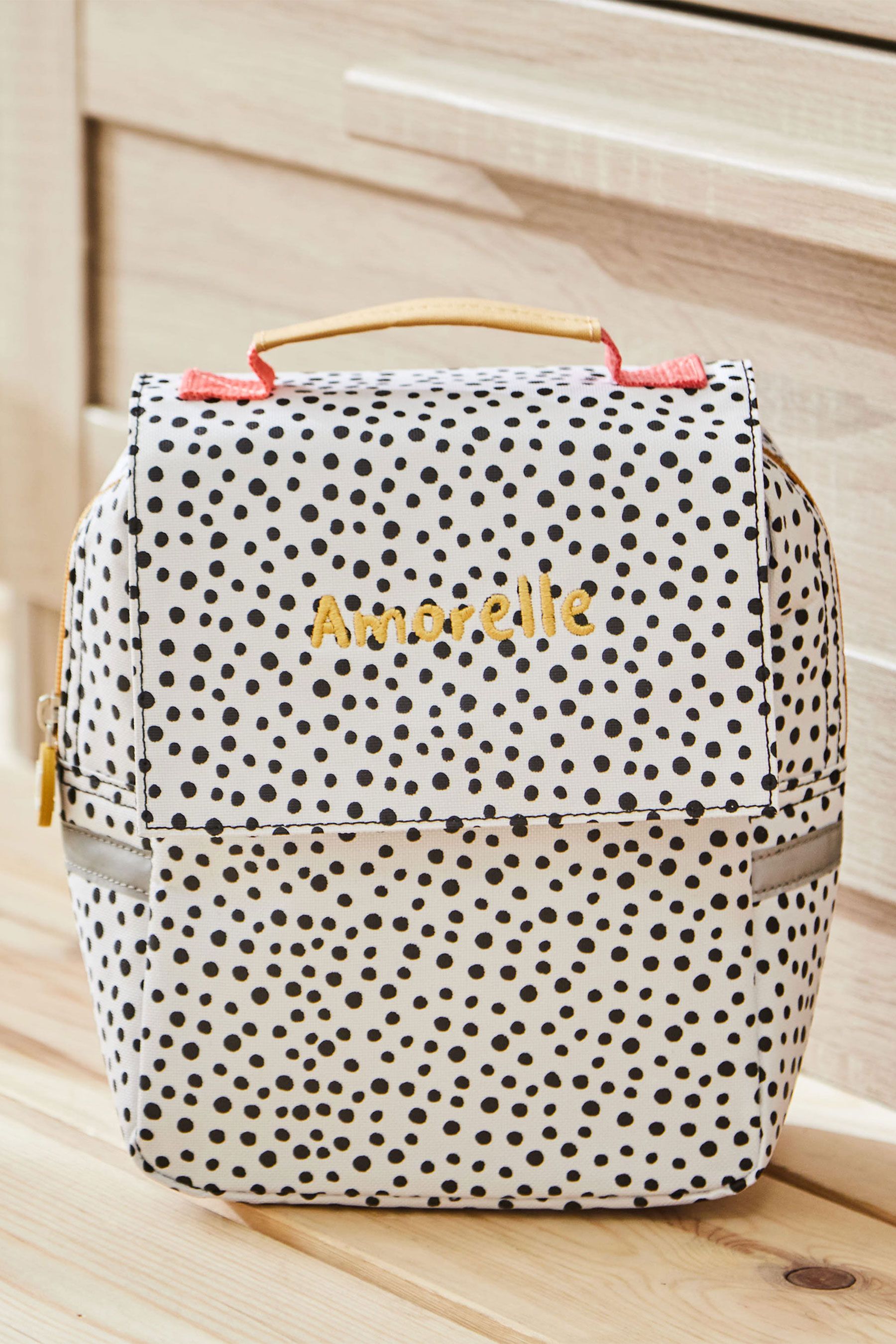 Polka dot lunch bag hot sale