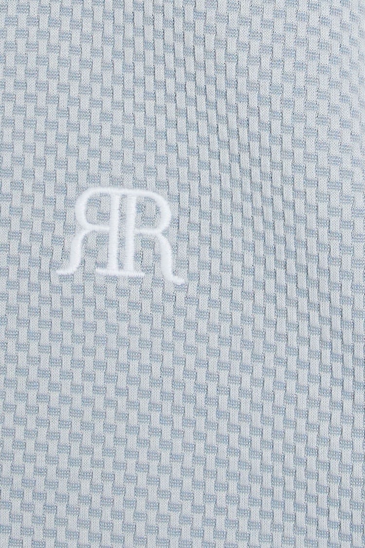 River Island Blue Boys Textured Tipped Polo Shirt - Image 2 of 3