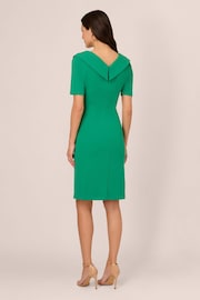 Adrianna Papell Green Stretch Crepe Dress - Image 2 of 7