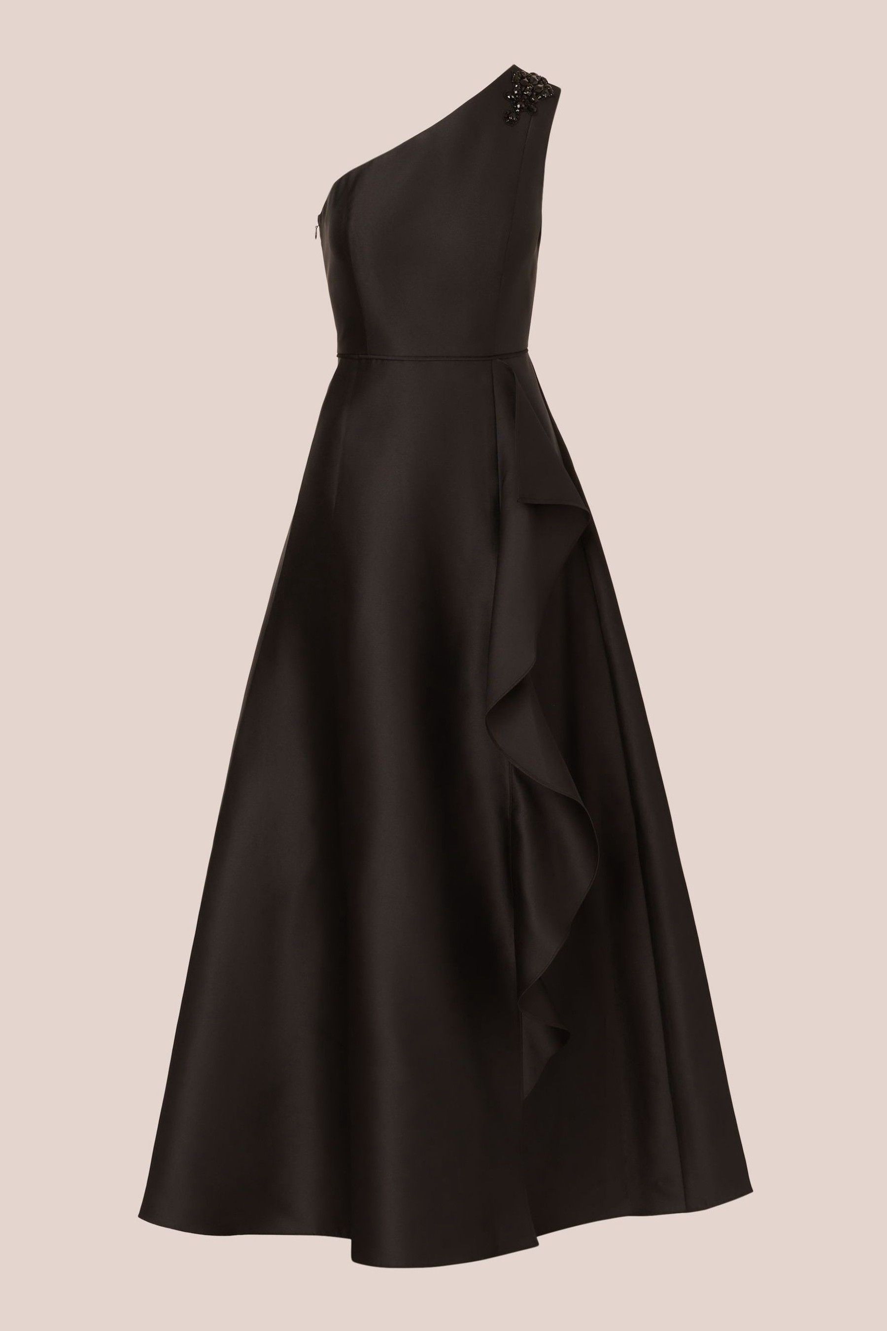 Buy Adrianna Papell Studio One Shoulder Mikado Black Gown from Next Luxembourg