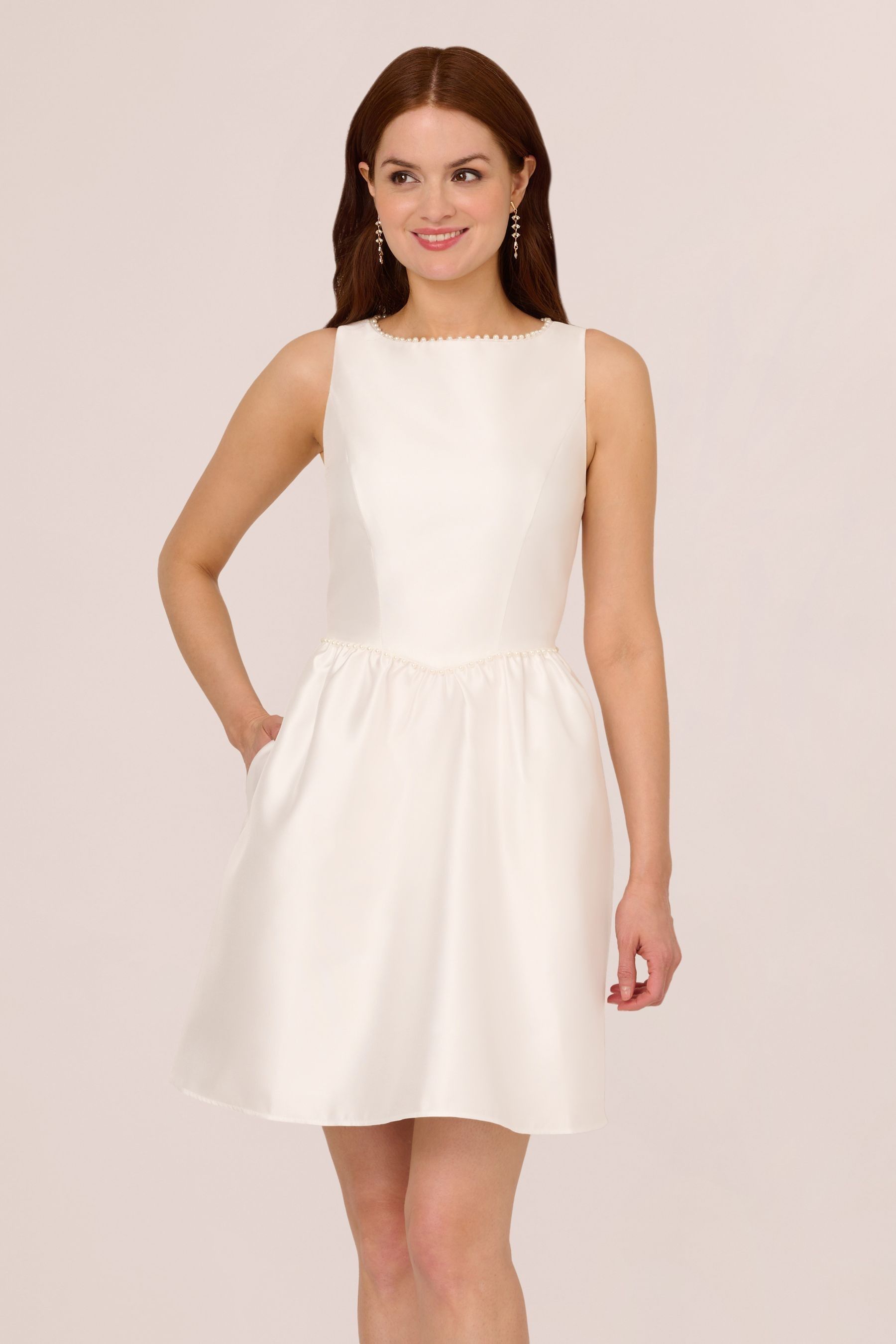 White dress adrianna papell discount