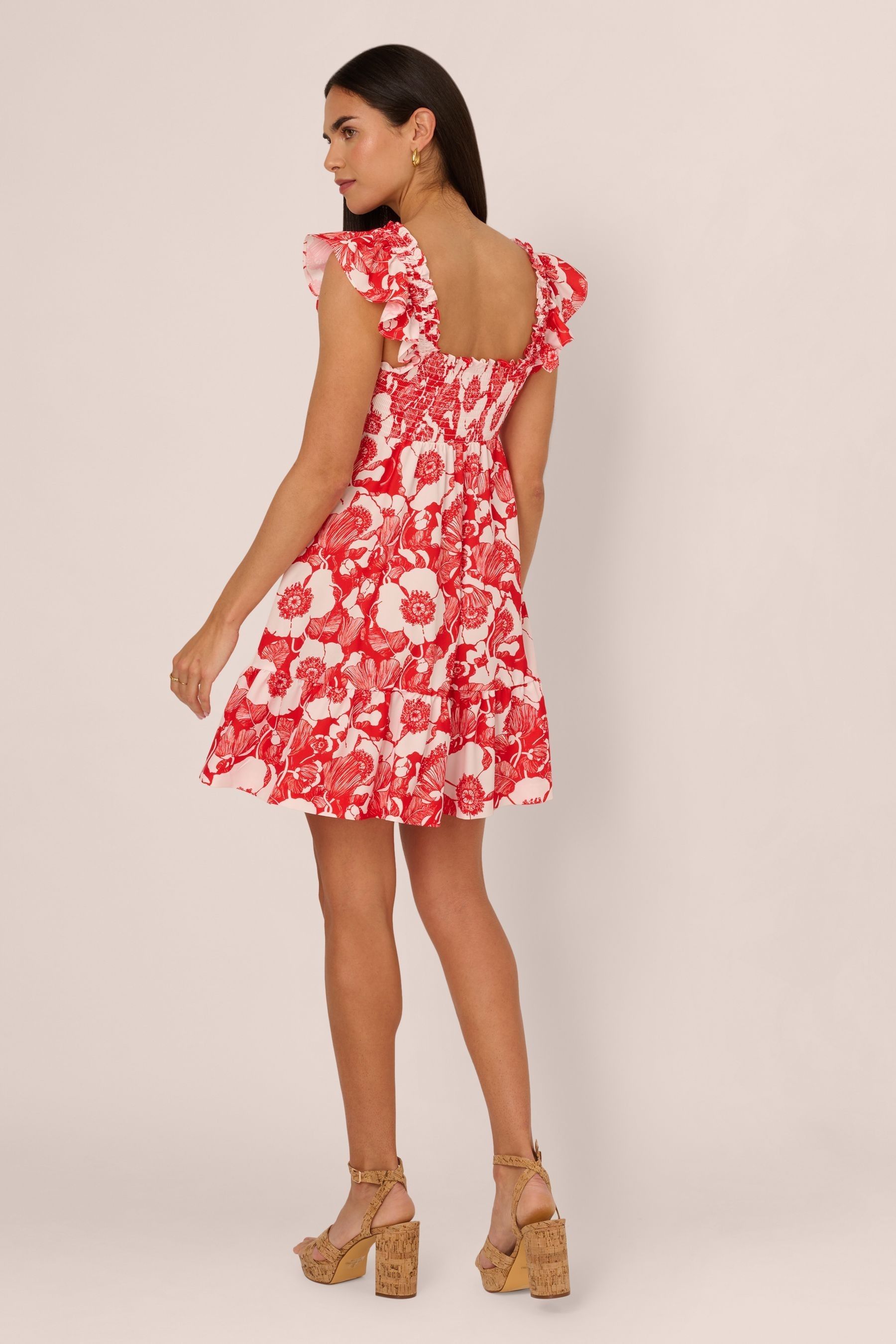 Buy Adrianna Papell Orange Printed Short Dress from Next Luxembourg