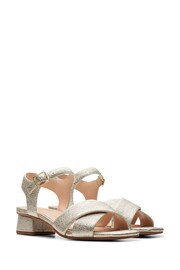 Clarks Gold Lea Serina35 Cross Sandals - Image 4 of 6