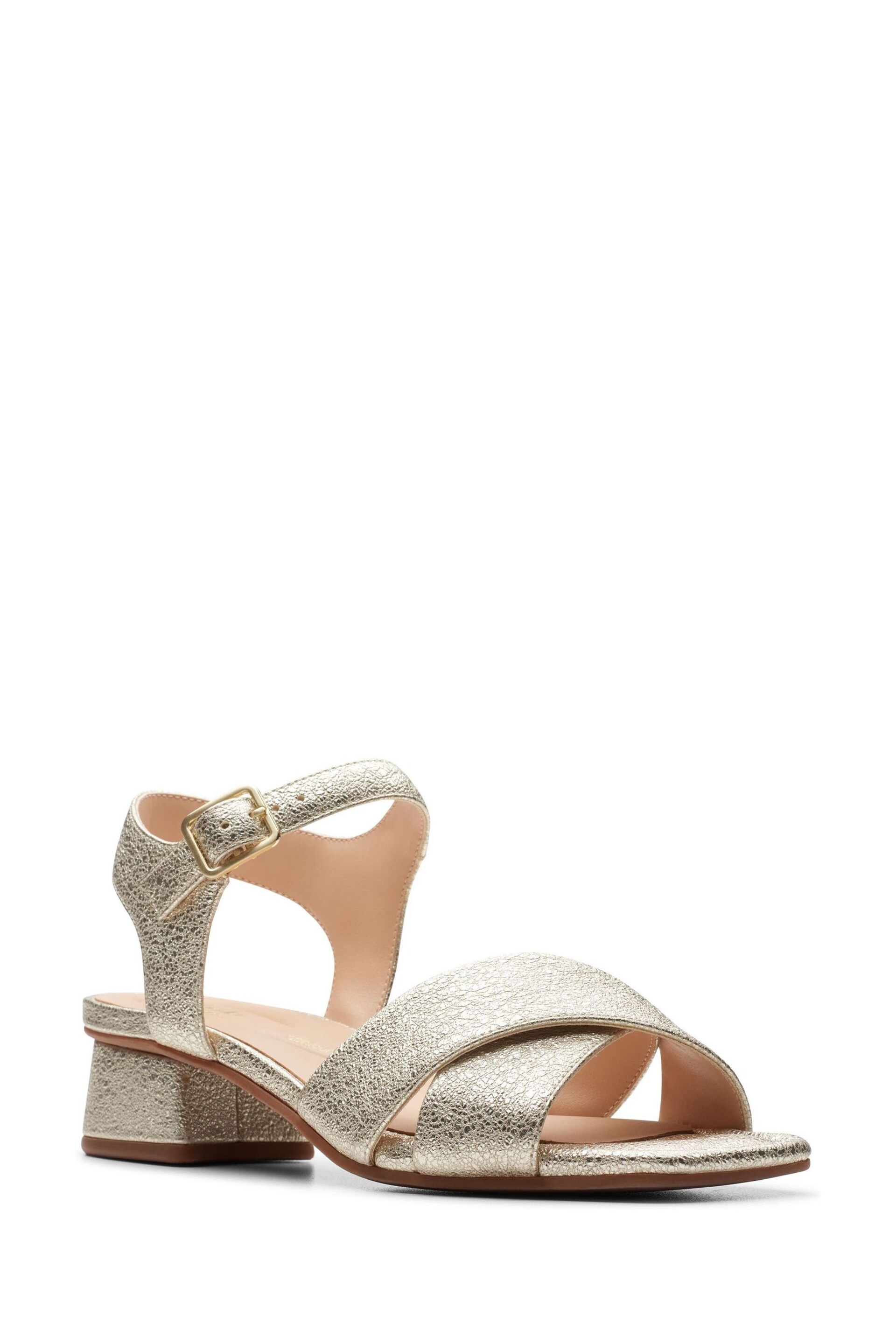 Clarks Gold Lea Serina35 Cross Sandals - Image 6 of 6