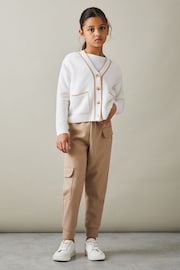 Reiss Cream Juni Teen Relaxed Wool-Cashmere Cardigan - Image 2 of 4