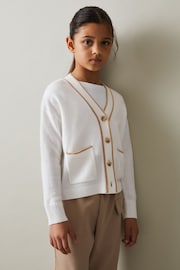 Reiss Cream Juni 13-14 yrs Relaxed Wool-Cashmere Cardigan - Image 3 of 4