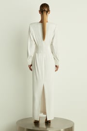 Reiss White Hattie Plunge-Neck Crepe Maxi Dress - Image 5 of 6