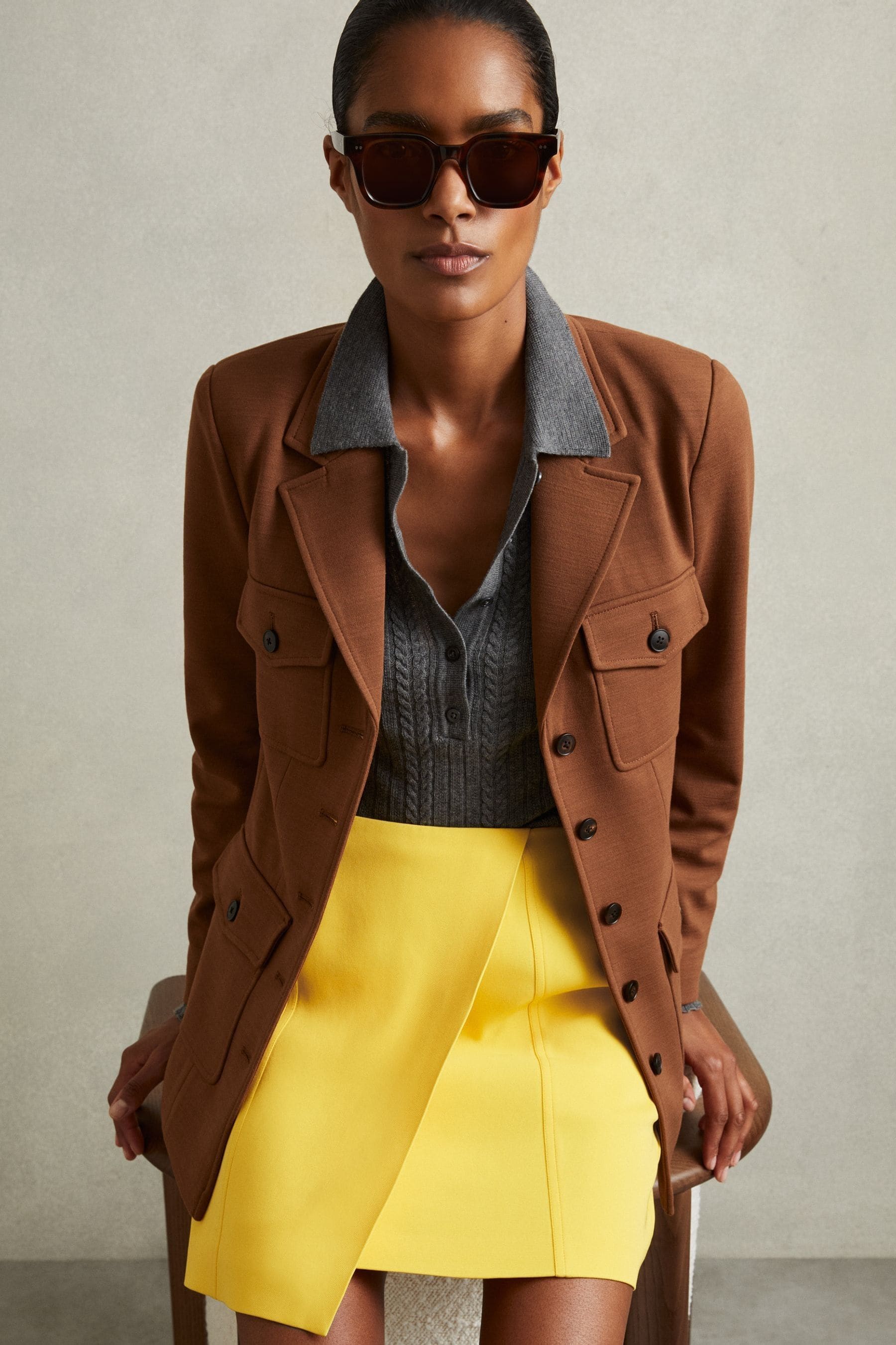 Yellow skirt outfit uk cheap