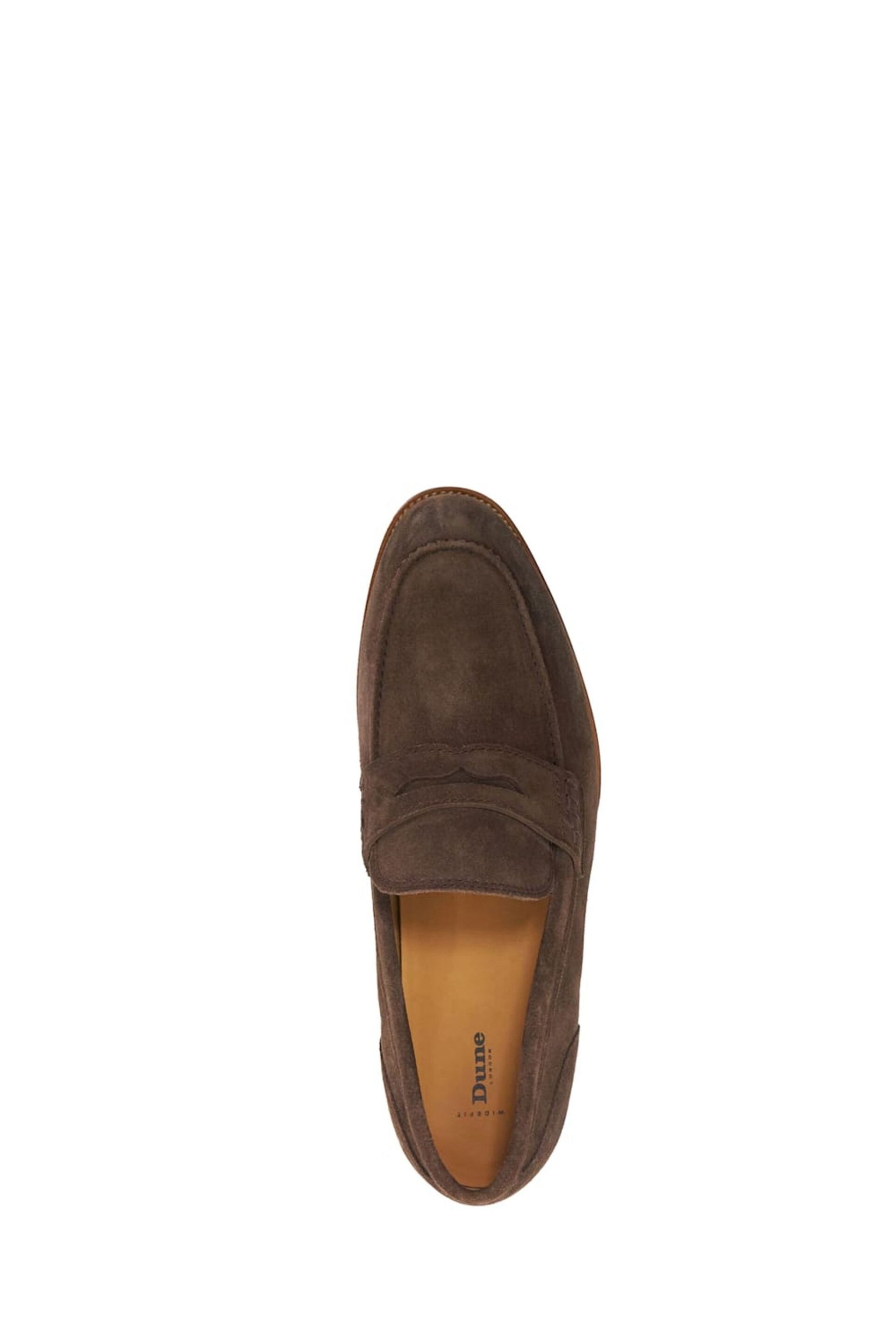Dune London Brown Wide Fit Sulli Natural Sole Penny Loafers - Image 3 of 6