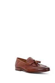 Dune London Brown Supremium Crush Back Tasslie Loafers - Image 3 of 6