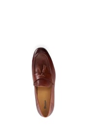 Dune London Brown Supremium Crush Back Tasslie Loafers - Image 5 of 6