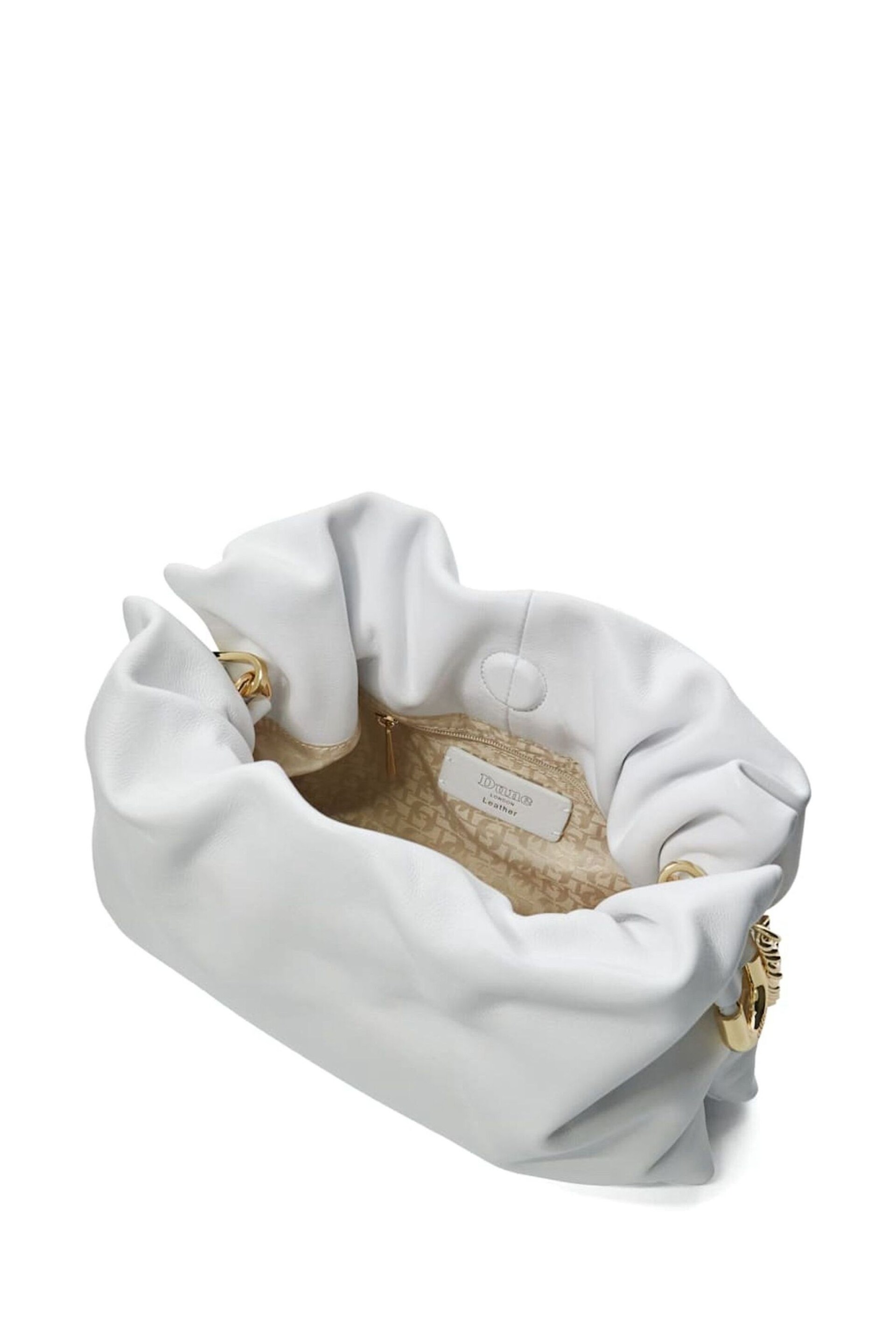 Dune London White Primrose Drawstring Leather Bag - Image 5 of 6