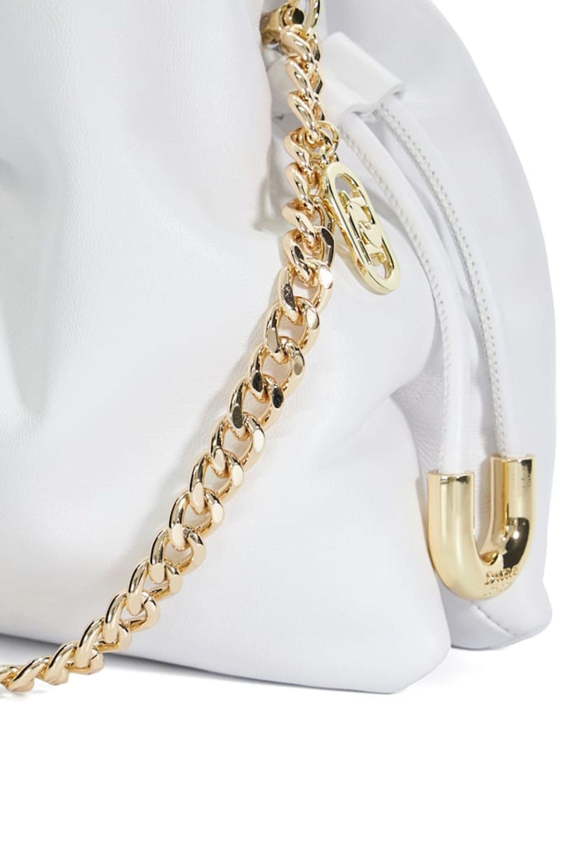 Dune London White Primrose Drawstring Leather Bag - Image 5 of 5