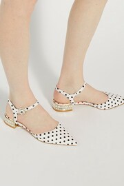 Dune London Black Hodge Polka Dot Flat Pointy Slingbacks - Image 1 of 6