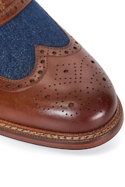 Dune London Brown Soar Mixed Material Brogues - Image 5 of 5