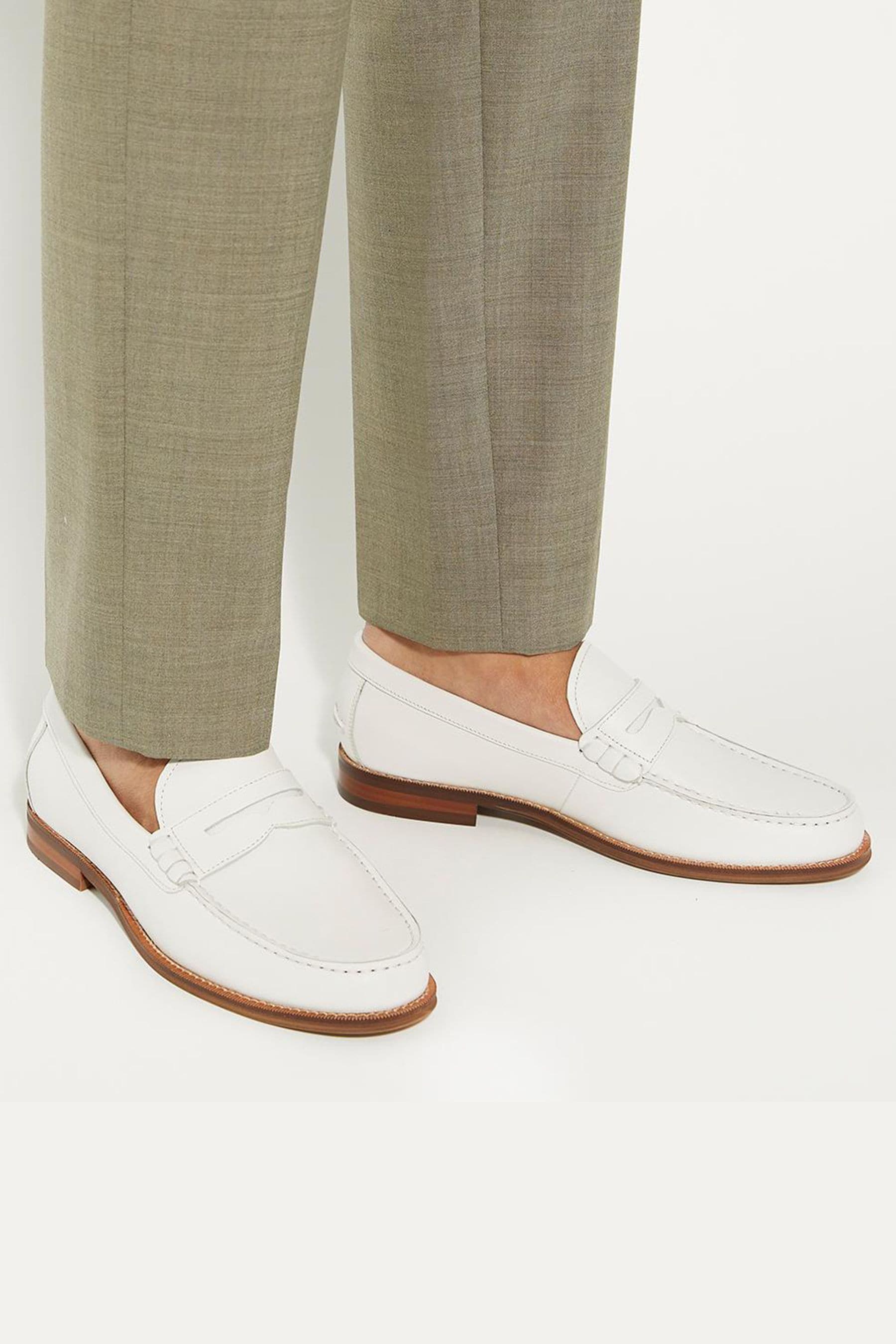 Buy Dune London White Samson Penny Loafers from Next Malta