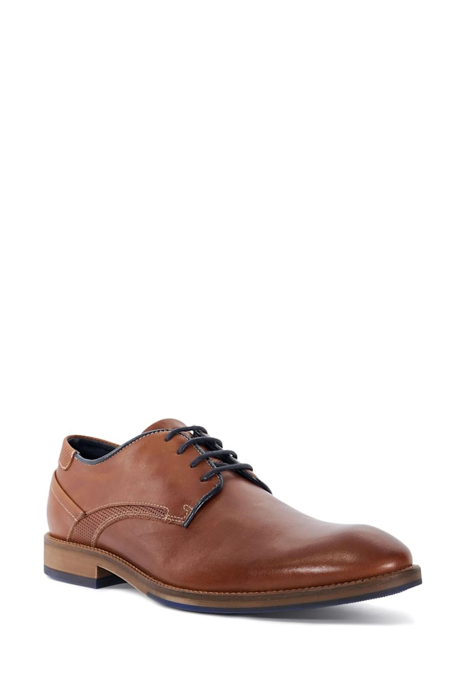 Dune London Brown Bridon Piped Gibson Casual Shoes - Image 2 of 5