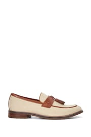 Dune London Brown Sought Mixed Material Loafers - Image 1 of 6