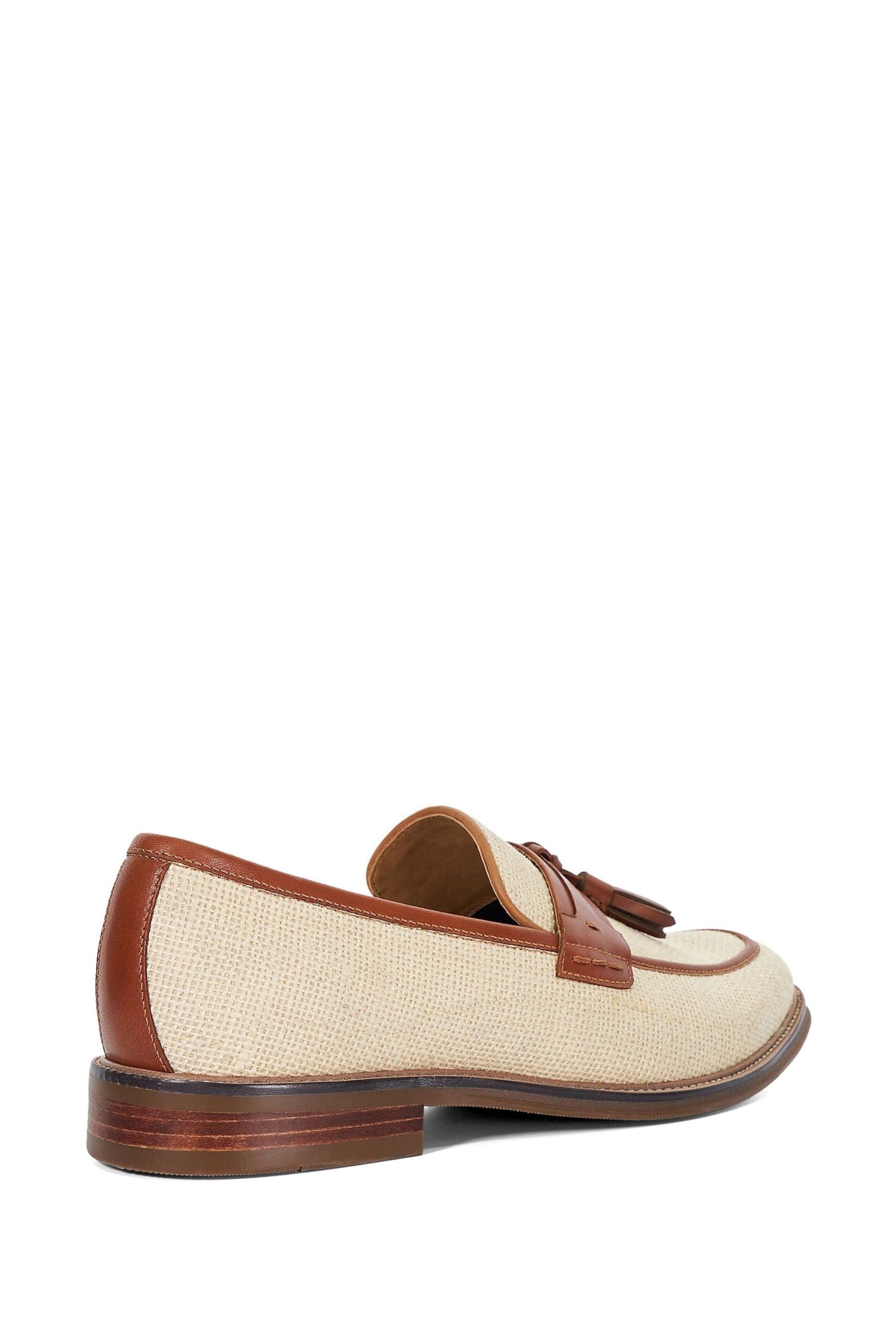 Dune London Brown Sought Mixed Material Loafers - Image 2 of 6