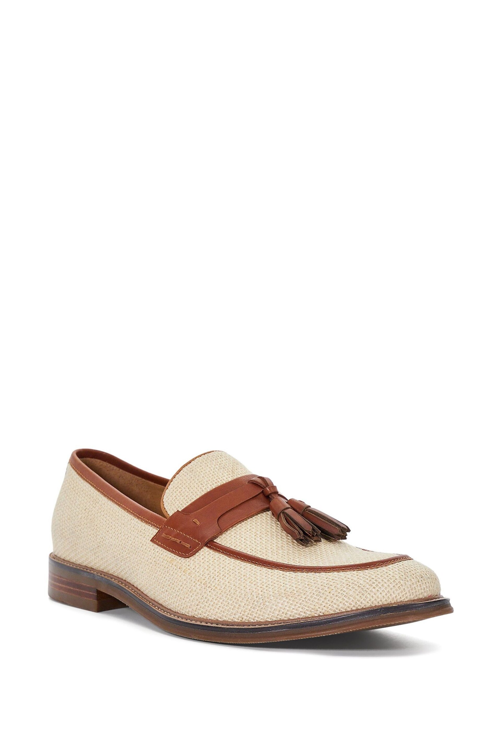 Dune London Brown Sought Mixed Material Loafers - Image 3 of 6