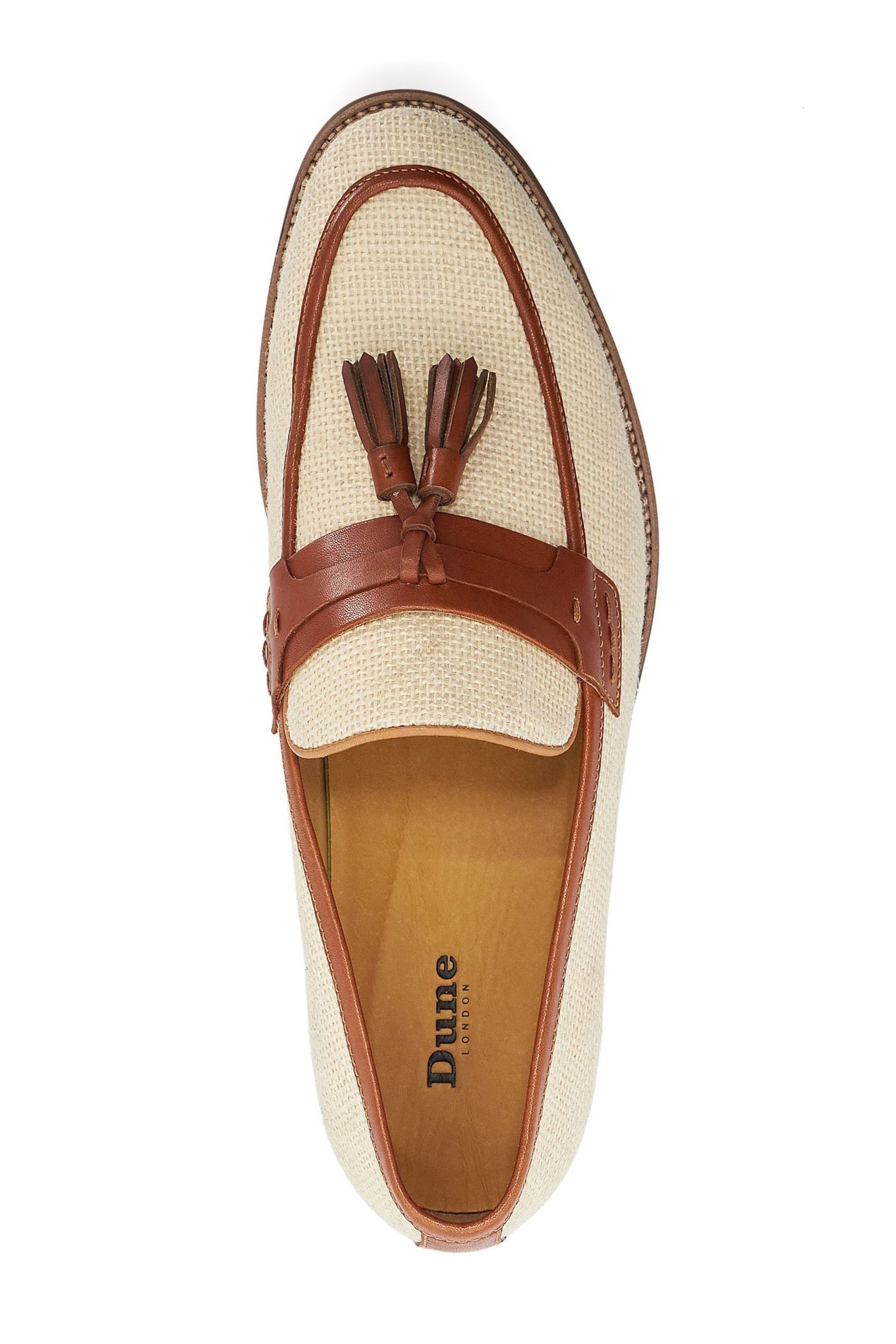 Dune London Brown Sought Mixed Material Loafers - Image 4 of 6