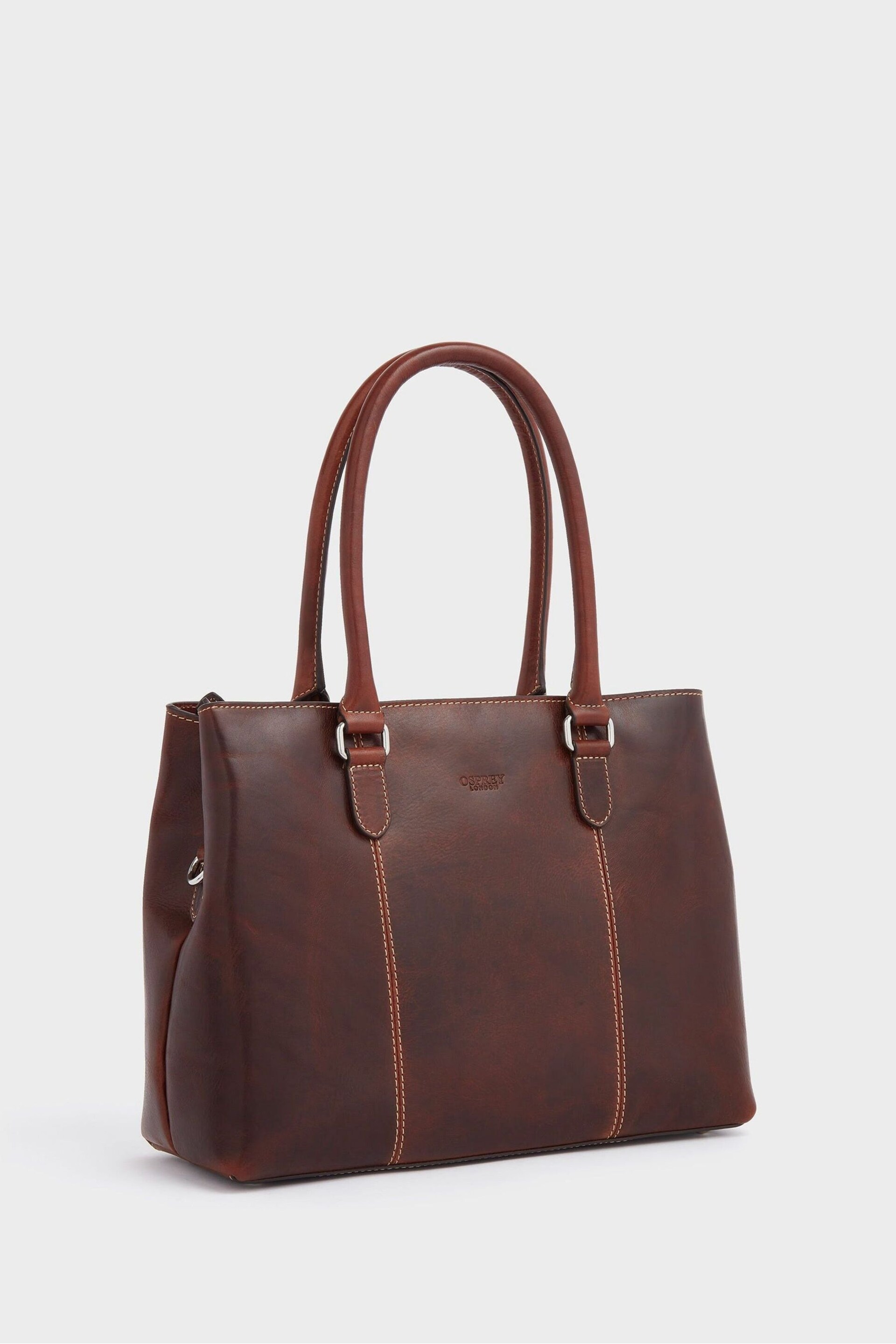 OSPREY LONDON The Madden Leather Shoulder Brown Workbag - Image 3 of 6
