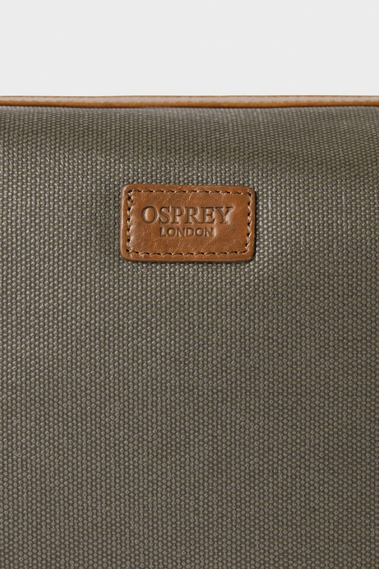 Osprey London The Large Grantham Waxed Canvas & Leather Washbag - Image 4 of 4