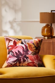 Multi Autumn Floral Velvet Cushion - Image 1 of 5