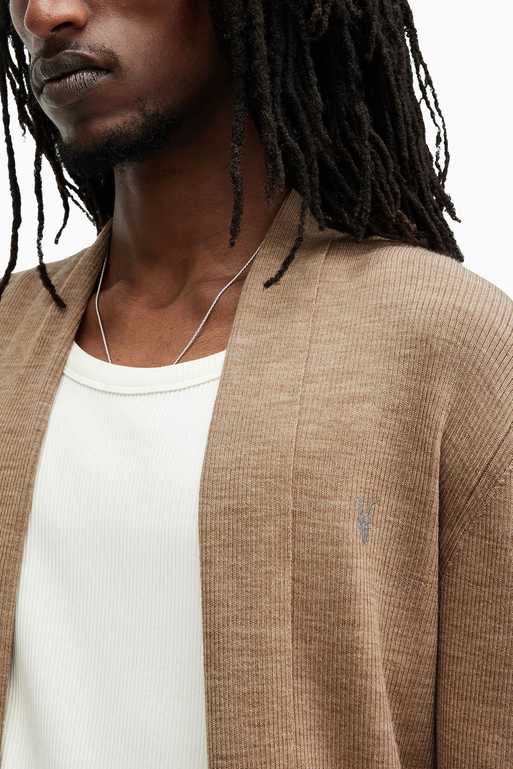 Buy AllSaints Brown Mode Merino Open Cardigan from Next Canada