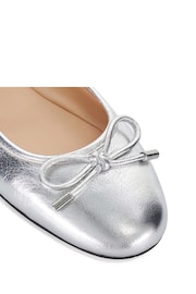 Dune London Silver Helenas Flexible Sole Elastic Ballerina Flats - Image 5 of 5