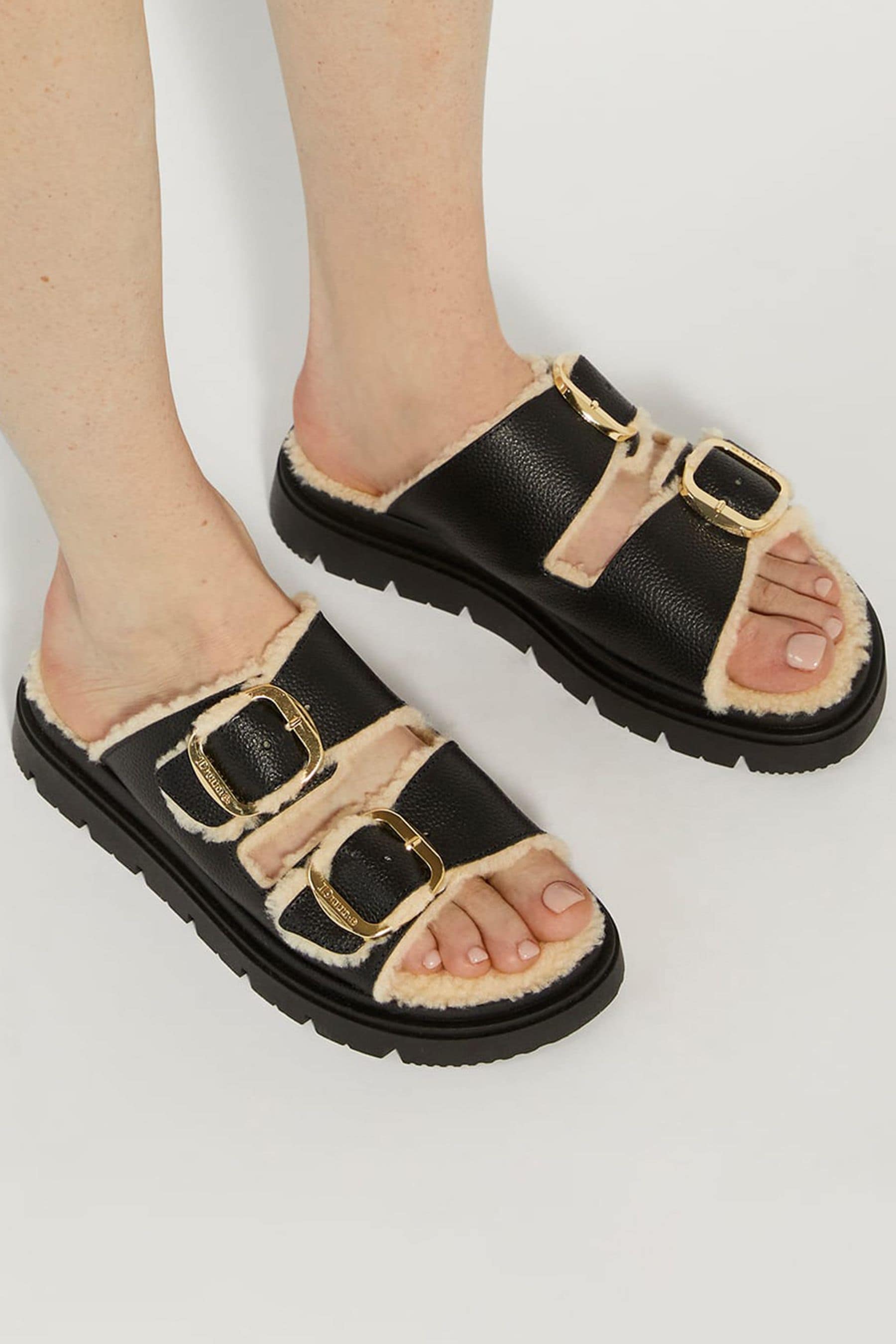 Dune black studded sandals clearance
