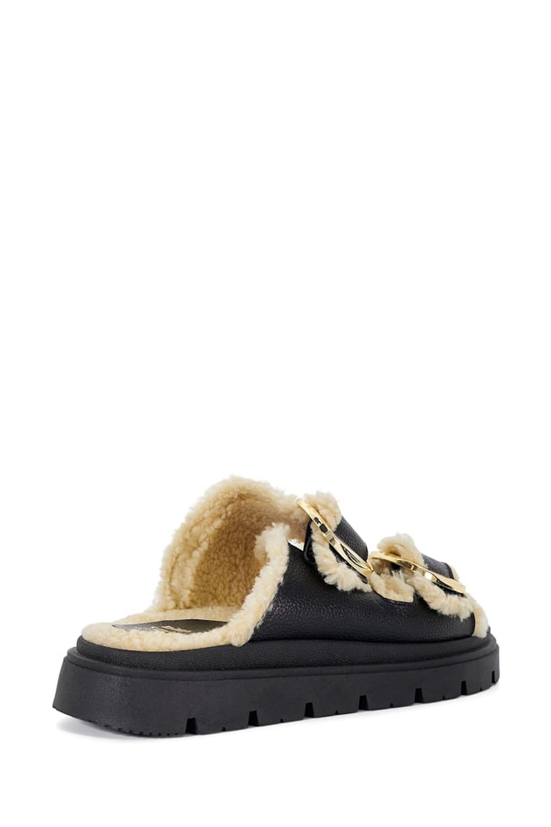 Dune black flat sandals discount