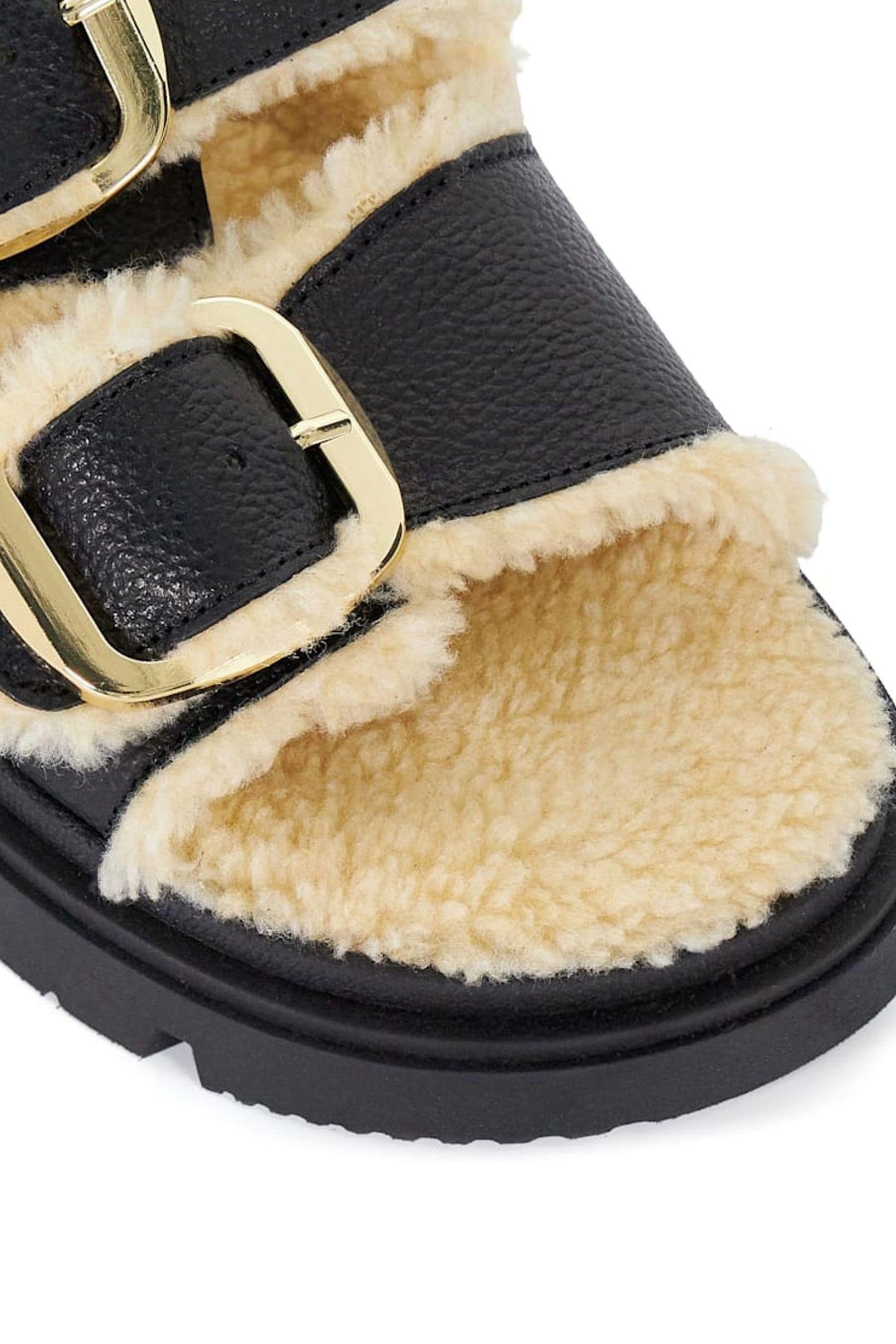 Dune black flat sandals deals
